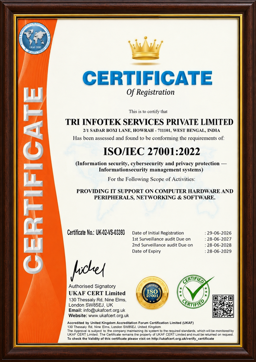ISO/IEC 27001:2022 Information Security Management Systems (ISMS) Certificate